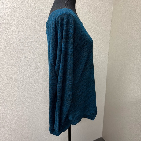 Juicy Couture Teal Sparkle Embellished Top XL Soft Knit Long Sleeve Casual Chic - Picture 6 of 9